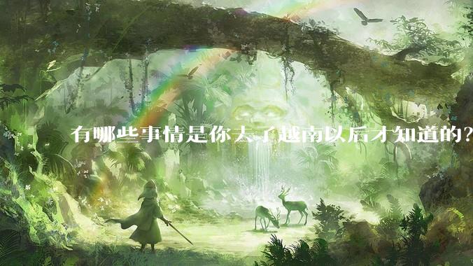 有哪些事情是你去了越南以后才知道的？